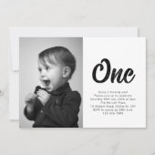 Invitation Bold Typography First Birthday Photo (Devant)