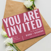 Invitation Bold Typography Magenta | Pink All in One Wedding