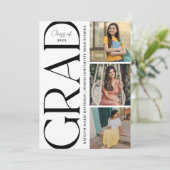Invitation Bold Typography Multi Photo Grad Party (Debout devant)