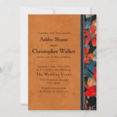 Invitation Bold Vibrant Orange Teal Red Flowers (Devant)