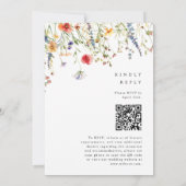 Invitation Bold Watercolor Spring Wildflower QR Code Wedding (Dos)