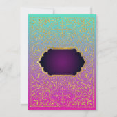 Invitation Bollywood arabe avec or (Dos)