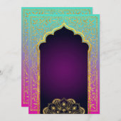 Invitation Bollywood arabe avec or (Devant / Derrière)