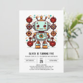 Invitation Bolt Boy Builder Robot Anniversaire (Debout devant)