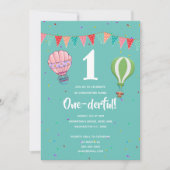 Invitation Bombarde à air chaud de la fille de premier annive (Devant)