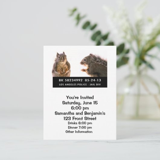 Invitation Bombe à écureuil (Debout devant)