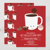 Invitation Bombe Chocolée Chaude Fête de cacao Chaud (Devant / Derrière)