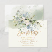 Invitation Bombino Elegant Dusty Blue Gum Eucalyptus (Devant / Derrière)