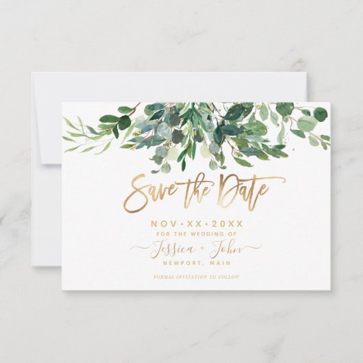 Invitation Bombino Elegant Lush Greenery Gum Eucalyptus (Devant)