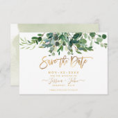 Invitation Bombino Elegant Lush Greenery Gum Eucalyptus (Devant / Derrière)