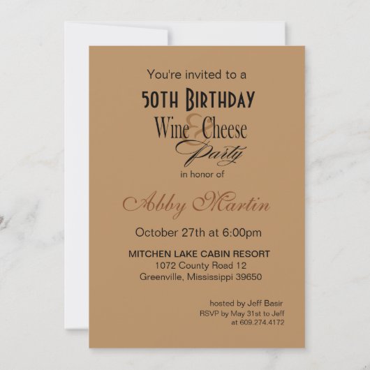 Invitation Bombshell Leopard Wine & Cheese Party Tan (Dos)