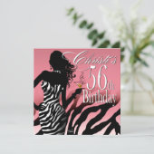 Invitation Bombshell Zebra 56e fête d'anniversaire surprise r (Debout devant)