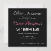 Invitation Bombshell Zebra 56e fête d'anniversaire surprise r (Dos)