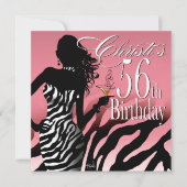 Invitation Bombshell Zebra 56e fête d'anniversaire surprise r (Devant)