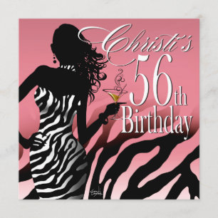 Invitation Bombshell Zebra 56e fête d'anniversaire surprise r