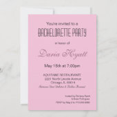 Invitation Bombshell Zebra Bachelorette Dames Nuit rose (Dos)