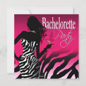 Invitation Bombshell Zebra Bachelorette Ladies Nuschia (Devant)