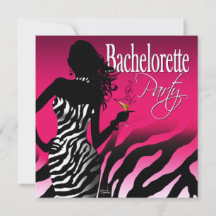 Invitation Bombshell Zebra Bachelorette Ladies Nuschia