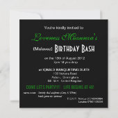 Invitation Bombshell Zebra Loveness 40th Birthday Green (Dos)