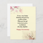 Invitation Bon anniversaire de Mariage (Devant / Derrière)