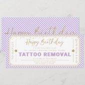 Invitation Bon de cadeau d'anniversaire pour suppression de t (Devant / Derrière)