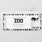 Invitation Bon de cadeau de billet pour un voyage au zoo (Devant)