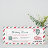 Invitation Bon de cadeau de cours de poterie pour Noël (Debout devant)