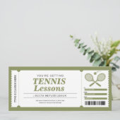 Invitation Bon de cadeau de leçon de tennis (Debout devant)