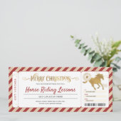 Invitation Bon de cadeau de leçons d'équitation de Noël (Debout devant)
