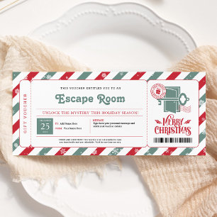 Invitation Bon de cadeau de Noël Escape Room
