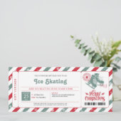 Invitation Bon de cadeau de Noël pour le patinage sur glace (Debout devant)