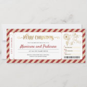 Invitation Bon de cadeau de Noël pour manucure et pédicure (Devant)