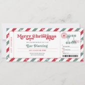Invitation Bon de cadeau de Noël pour piercing d'oreille (Devant)