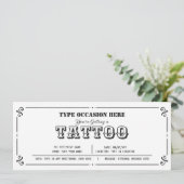 Invitation Bon de Cadeau de Tatouage Personnalisable pour Tou (Debout devant)