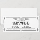Invitation Bon de Cadeau de Tatouage Personnalisable pour Tou (Devant / Derrière)