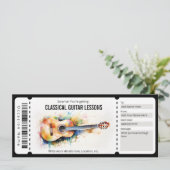 Invitation Bon de cadeau pour des cours de guitare classique (Debout devant)