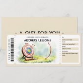 Invitation Bon de Cadeau pour des Cours de Tir à l'Arc (Devant / Derrière)