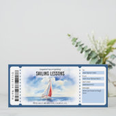 Invitation Bon de cadeau pour leçons de voile surprise (Debout devant)