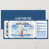 Invitation Bon de cadeau pour leçons de voile surprise (Devant / Derrière)