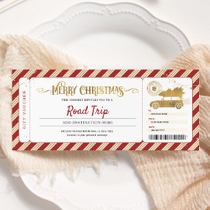 Invitation Bon de cadeau pour un voyage de Noël