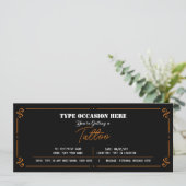 Invitation Bon de Cadeau Tatouage Personnalisé CERTIFICAT (Debout devant)