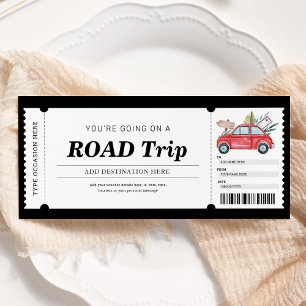 Invitation Bon de cadeau voyage Road Trip Voyage Chèque-cadea
