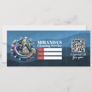 Invitation Bon de certificat cadeau pour services de nettoyag