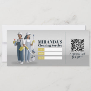 Invitation Bon de certificat cadeau pour services de nettoyag