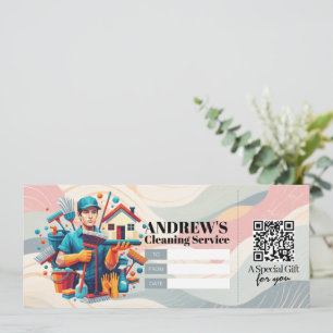 Invitation Bon de certificat cadeau pour services de nettoyag