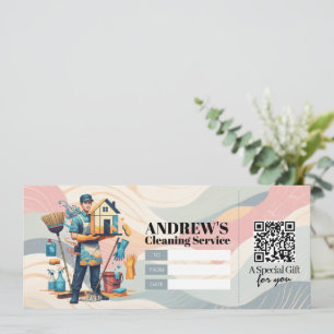 Invitation Bon de certificat cadeau pour services de nettoyag