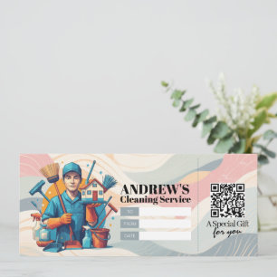 Invitation Bon de certificat cadeau pour services de nettoyag