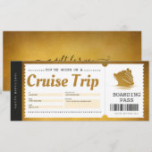 Invitation Bon de montée en croisière Billet de vacances Bon (Devant / Derrière)