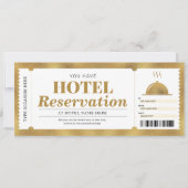Invitation Bon de séjour en hôtel pour vacances en or (Devant)
