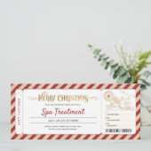 Invitation Bon de voucher massage journée de spa Noël (Debout devant)